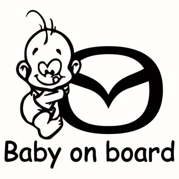 Sticker decorativ auto, logo Mazda, Baby on Board, negru Sticker decorativ auto, logo Mazda, Baby on Board, negru
