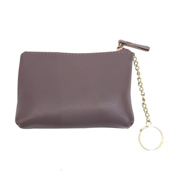 Portofel dama, cu breloc, din piele naturala, roz movuliu, dimensiune 12x8 cm Portofel dama, cu breloc, din piele naturala, roz movuliu, dimensiune 12x8 cm