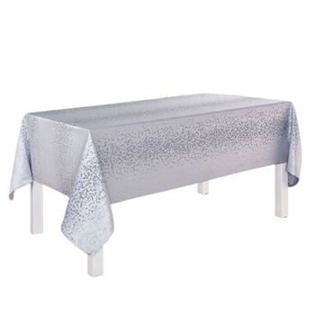 Fata de masa cu textura satinata, Alb / Argintiu, 240 x 140 cm Fata de masa cu textura satinata, Alb / Argintiu, 240 x 140 cm