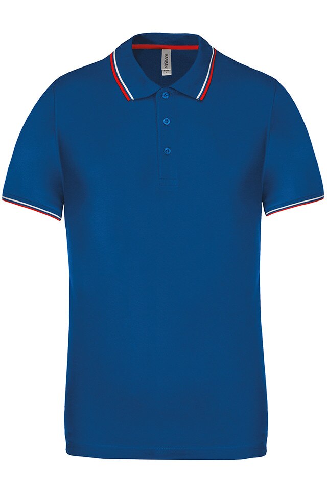 Tricou polo barbati, Kariban Two Stripes K250, Albastru royal
