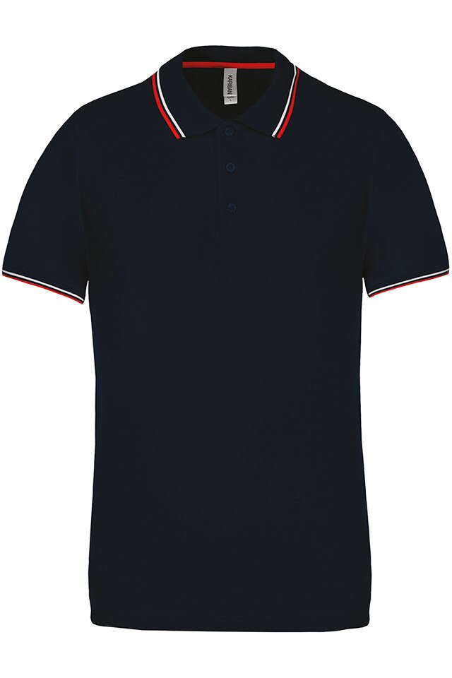 Tricou polo barbati, Kariban Two Stripes K250, Navy