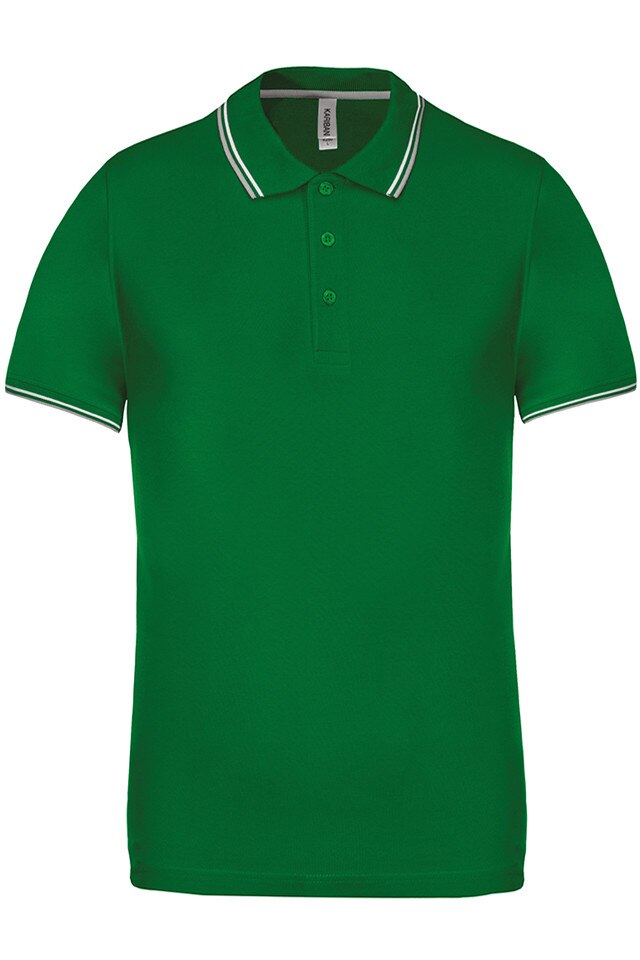 Tricou polo barbati, Kariban Two Stripes K250, Verde Kelly