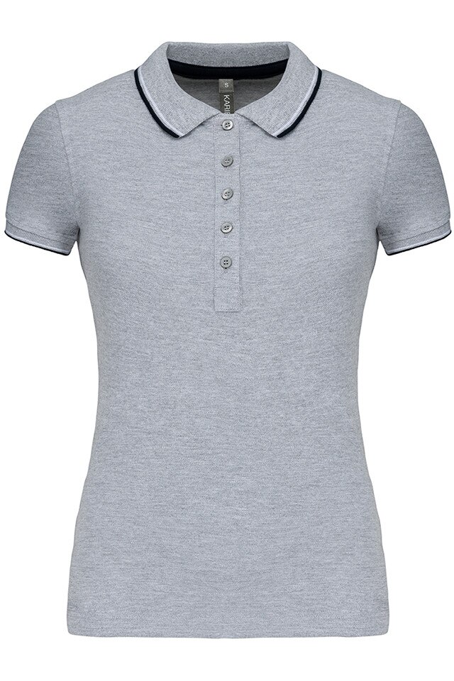Tricou polo dama, Kariban Two Stripes K251, Gri