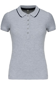 Tricou polo dama, Kariban Two Stripes K251, Gri Tricou polo dama, Kariban Two Stripes K251, Gri