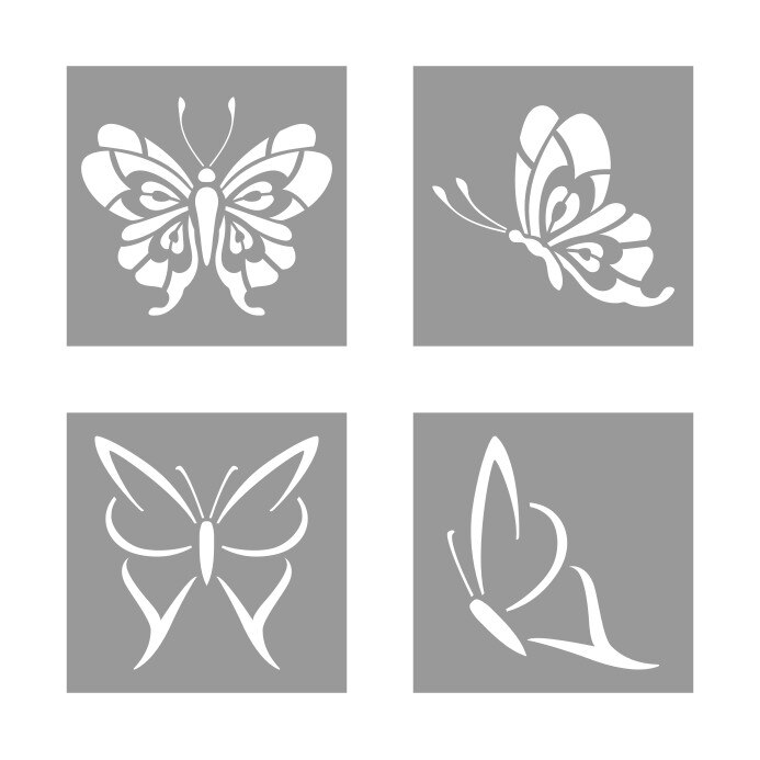 Set 4 sabloane Fluturi14x14cm/buc - SP97-2
