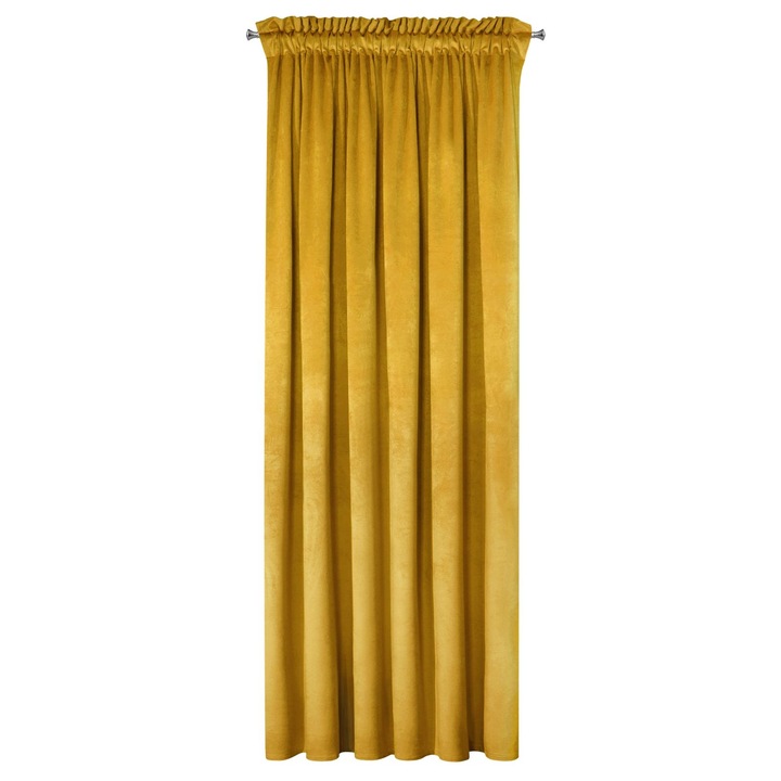 Perdea decorativa cu banda, ROSA 140x300 cm, Eurofirany, Mustar