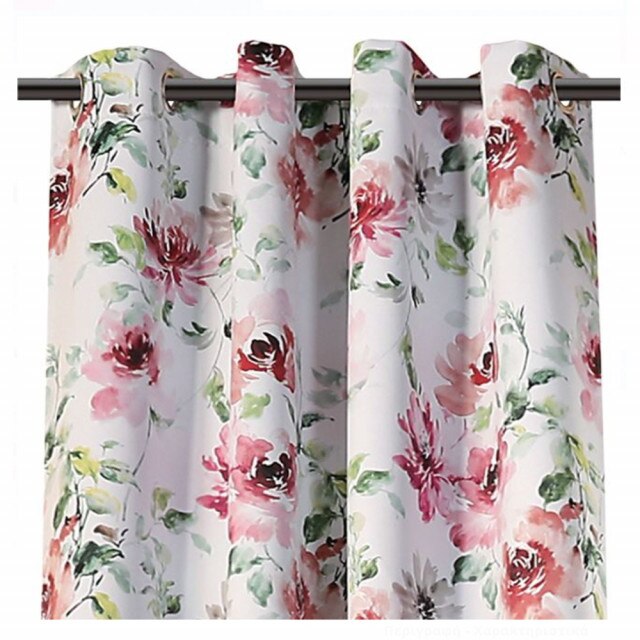 Draperie Pufo Flower cu imprimeu floral, 140 x 260 cm