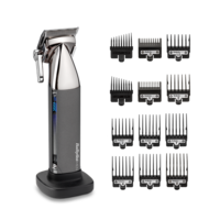 Aparat de tuns si aranjat barba BaByliss E996E, Super-X Metal, 12 accesorii, 3 ore, 1,5-25mm, Otel japonez, Silver