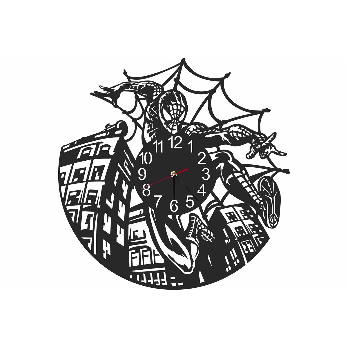 Ceas Personalizabil de lemn decorativ Spiderman 29 cm x 29 cm