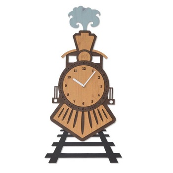 Ceas Personalizabil de lemn decorativ Trenuletul pe Sine 19 cm x 38 cm Ceas Personalizabil de lemn decorativ Trenuletul pe Sine 19 cm x 38 cm