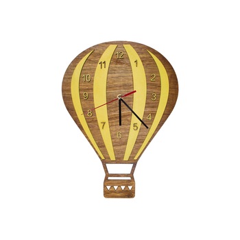 Ceas Personalizabil de lemn decorativ balon cu aer cald 38 cm x 52 cm Ceas Personalizabil de lemn decorativ balon cu aer cald 38 cm x 52 cm