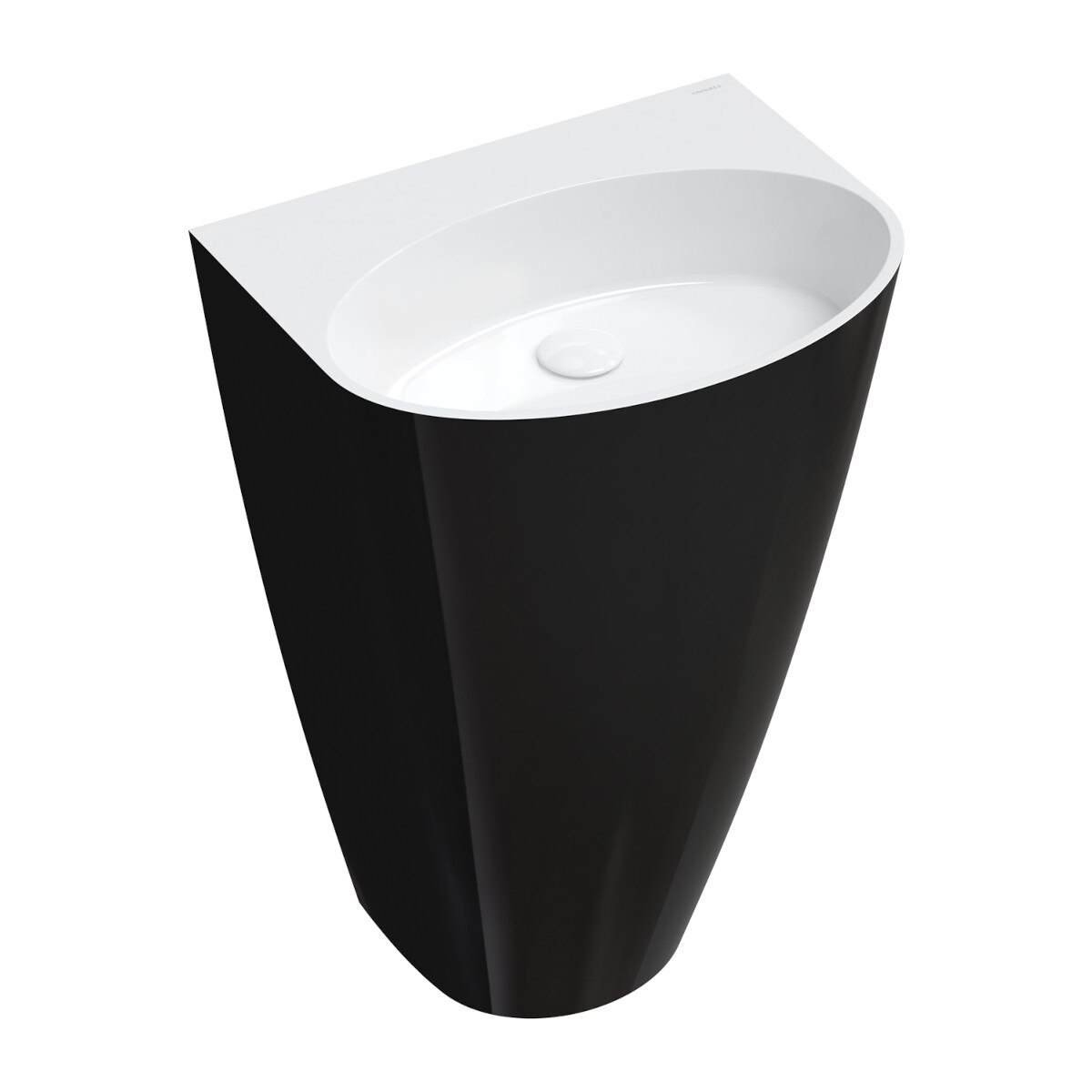 Lavoar stativ OMNIRES SIENA, Compozit Roca Dolomit, Negru Alb, lucios, 55x43x85 cm, montaj podea