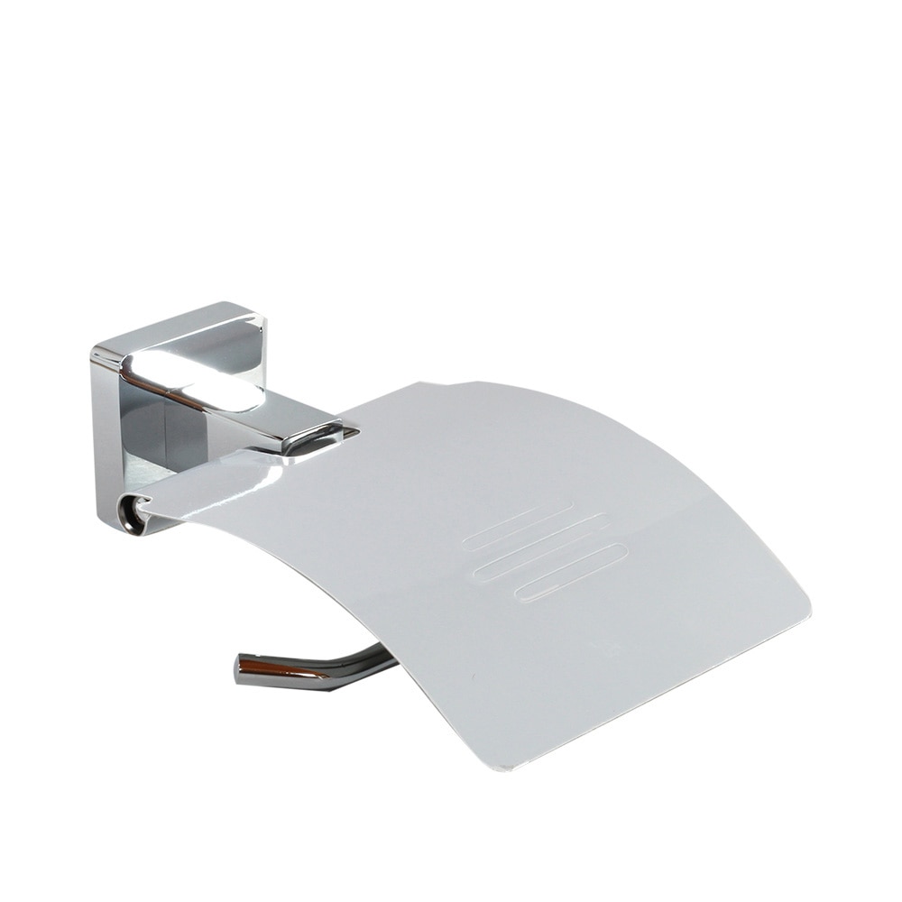 Suport hartie igienica cu capac Smack 28651 din alama, finisaj cromat