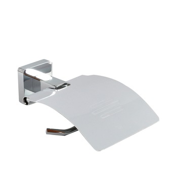 Suport hartie igienica cu capac Smack 28651 din alama, finisaj cromat Suport hartie igienica cu capac Smack 28651 din alama, finisaj cromat