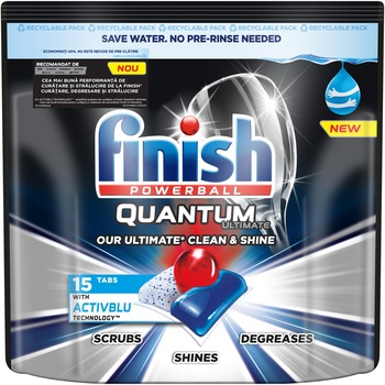 Detergent pentru masina de spalat vase Finish Quantum Ultimate Activblu, 15 spalari Detergent pentru masina de spalat vase Finish Quantum Ultimate Activblu, 15 spalari