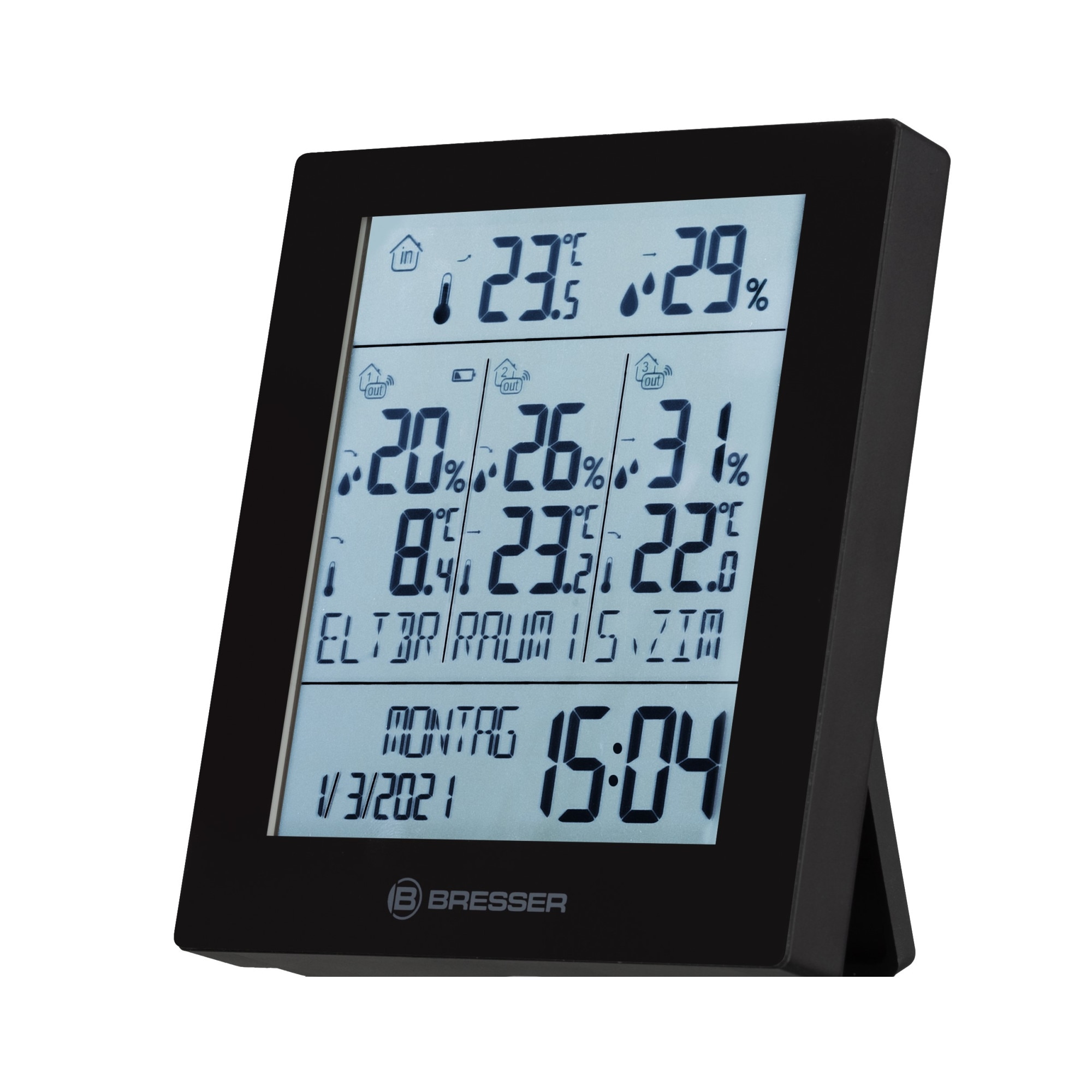 Statie meteo BRESSER Temeo Hygro Quadro Prestige negru