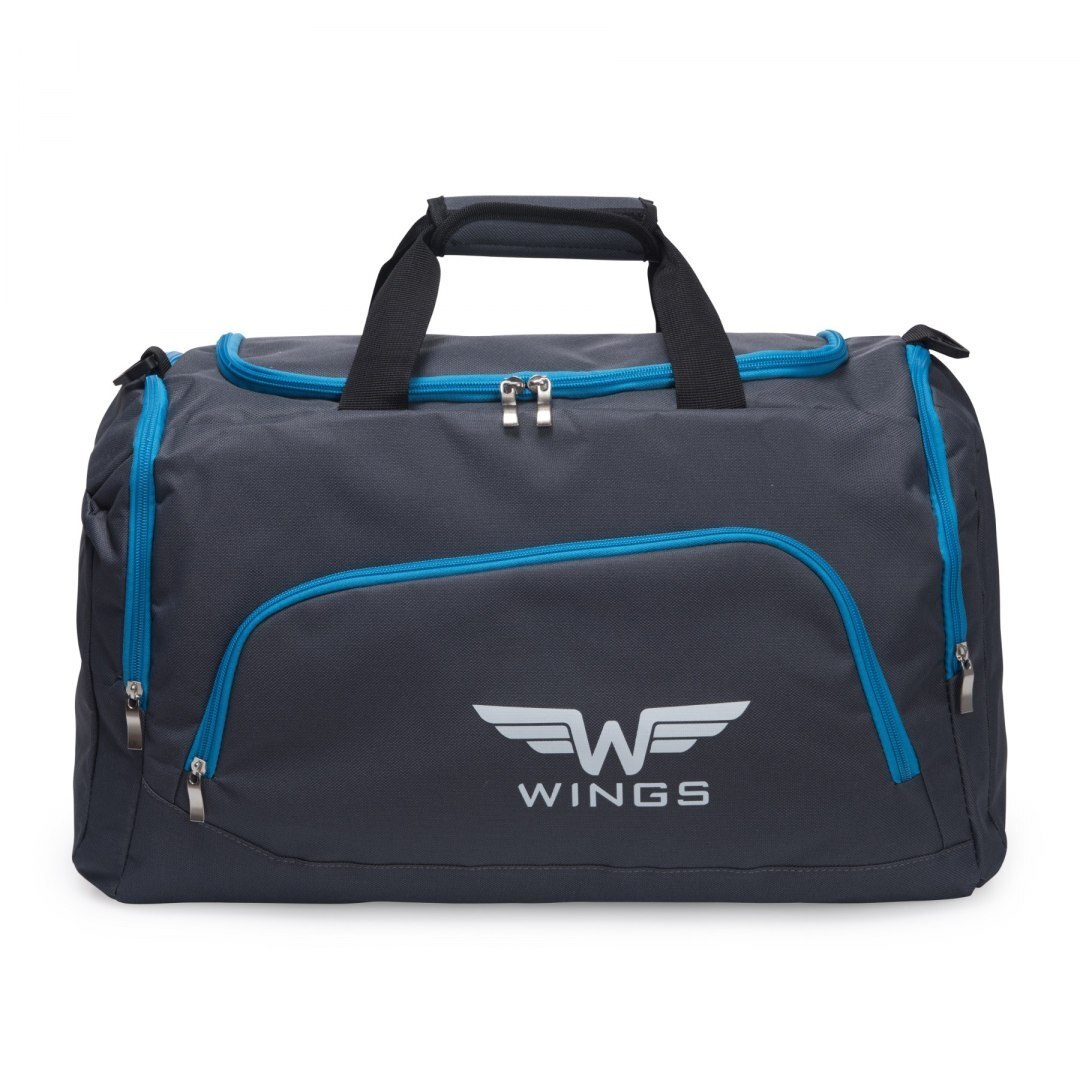 Geanta de voiaj/sport, Wings, TB1006 - 65 cm, Gri/Albastru