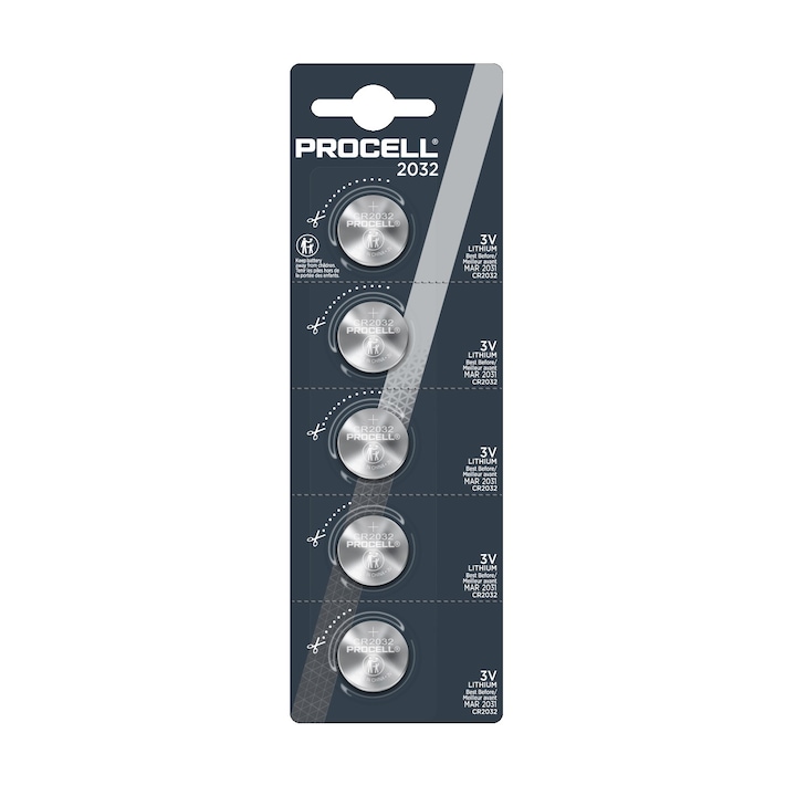 Duracell Procell Elemek, CR2032, 3V, 5 db
