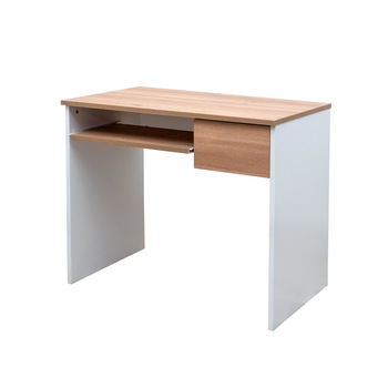 Birou cu 1 sertar Sani PN-DSK-001,90x50x74,3 cm,Alb si stejar Birou cu 1 sertar Sani PN-DSK-001,90x50x74,3 cm,Alb si stejar