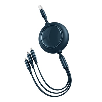 Cablu de incarcare 3in1 Baseus Bright Mirror CAMLT-MJ03, USB la Micro USB, Lightning, USB-C, 3.5A 1.2m, Albastru Cablu de incarcare 3in1 Baseus Bright Mirror CAMLT-MJ03, USB la Micro USB, Lightning, USB-C, 3.5A 1.2m, Albastru