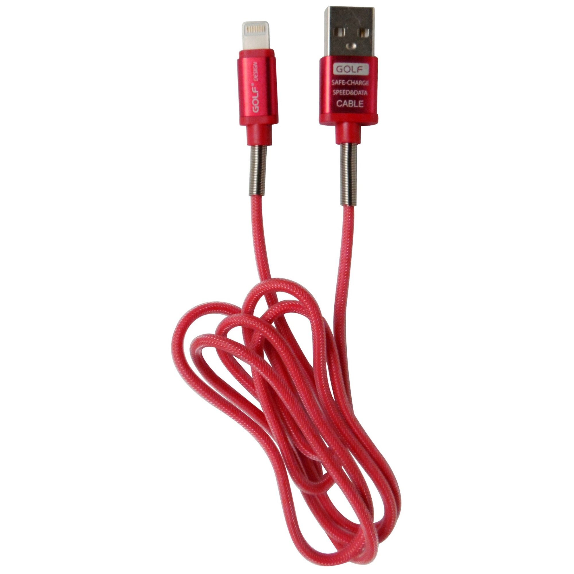 Cablu date/incarcare Golf GC-40i Thunder Braided, Lightning la USB, 1m, rosu