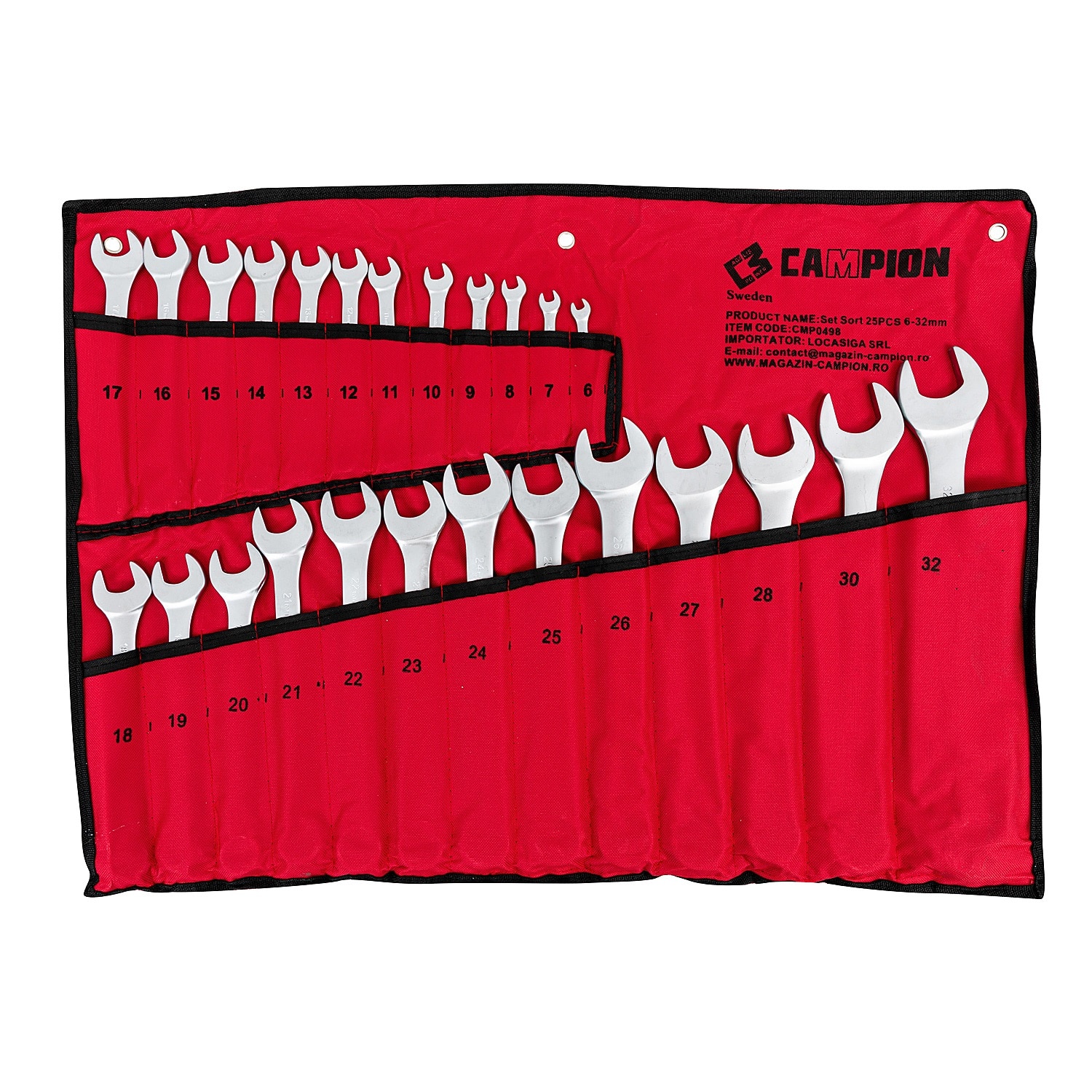 Set Sort de Chei Campion, 6-32, 25 PCS Fixe, Chrome Vanadium