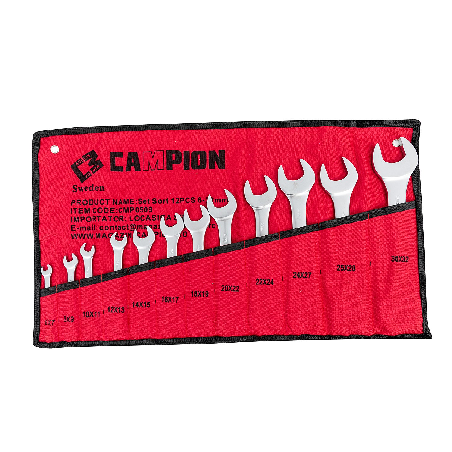 Set Sort de Chei Campion, 6-32, 12 PCS Fixe, Chrome Vanadium