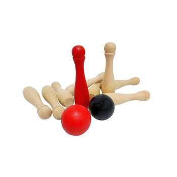 Set bowling din lemn pentru exterior, cu 9 popice si 2 bile - Outdoor Play Set bowling din lemn pentru exterior, cu 9 popice si 2 bile - Outdoor Play