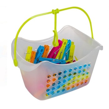 Set 40 clesti de rufe cu cos de depozitare, 23x15x13 cm Set 40 clesti de rufe cu cos de depozitare, 23x15x13 cm