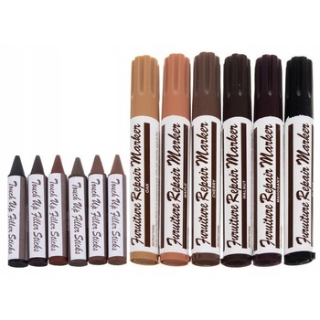 Set 6 carioci reparatoare mobila/parcet, Zola®, culori in nuante de maro Set 6 carioci reparatoare mobila/parcet, Zola®, culori in nuante de maro