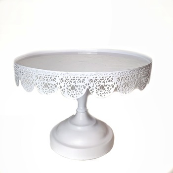 Suport Tort, cu picior, metal, alb, 17 cm Suport Tort, cu picior, metal, alb, 17 cm