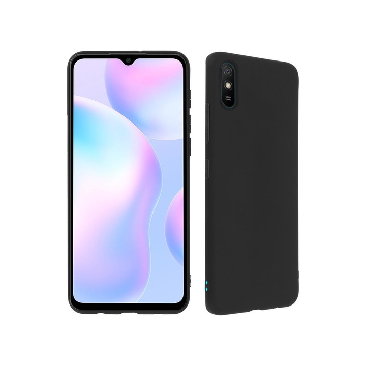 Силиконов Кейс за Xiaomi Redmi 9A, Матов, Черен