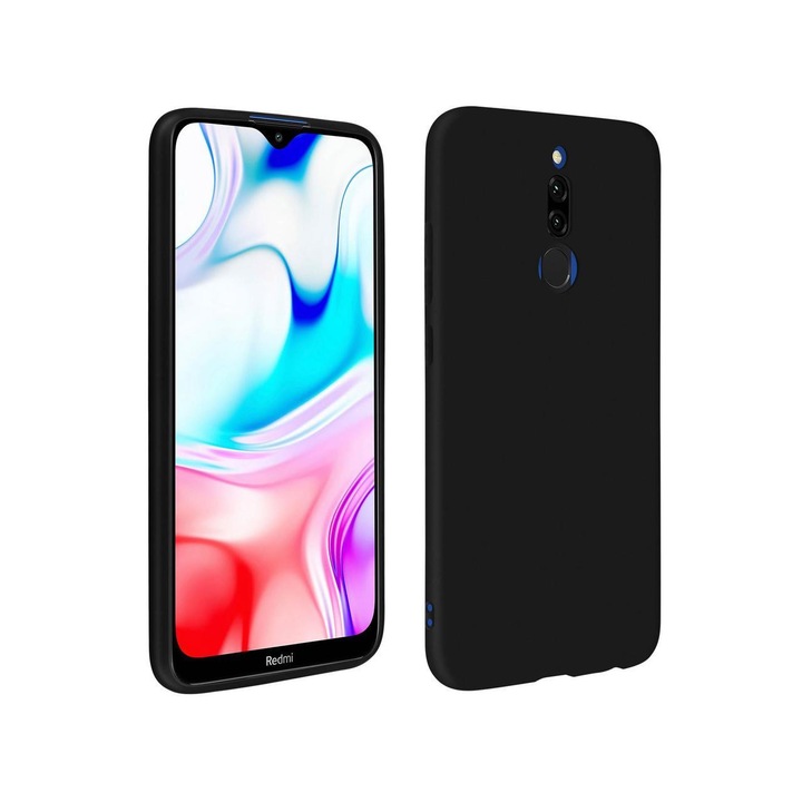 Силиконов Кейс за Xiaomi Redmi 8, Матов, Черен