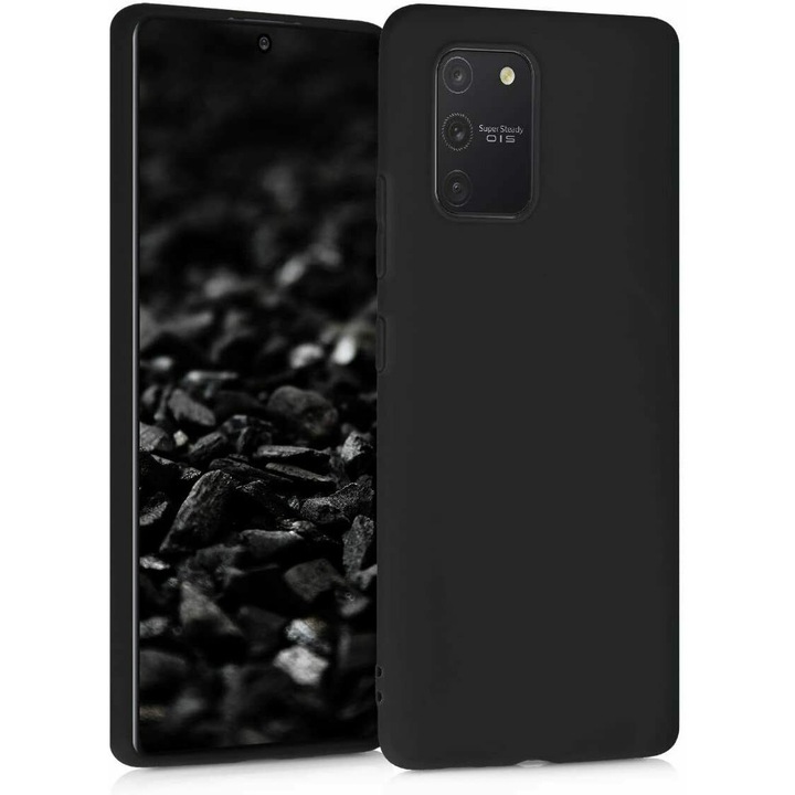 Szilikon tok Samsung Galaxy S10 Lite készülékhez, matt, fekete