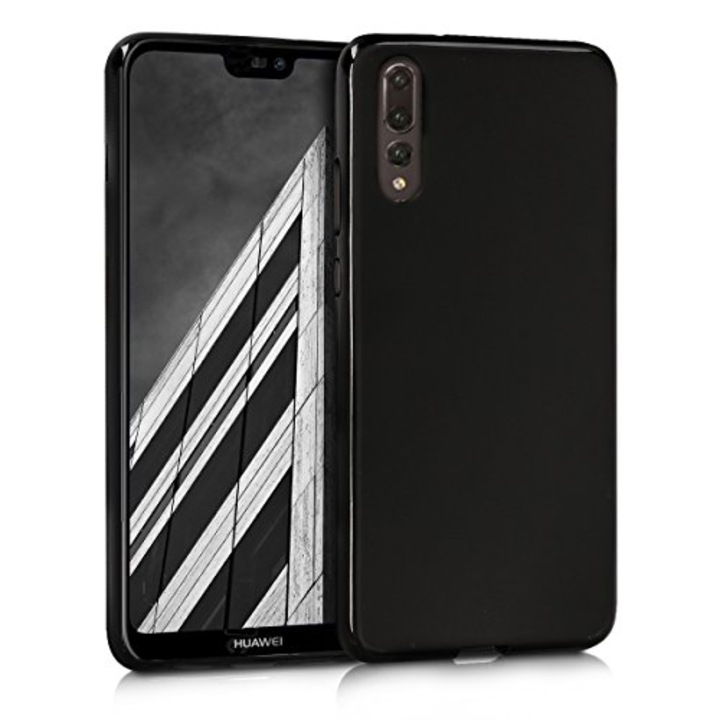 Силиконов Кейс за Huawei P20 Pro, Матов, Черен