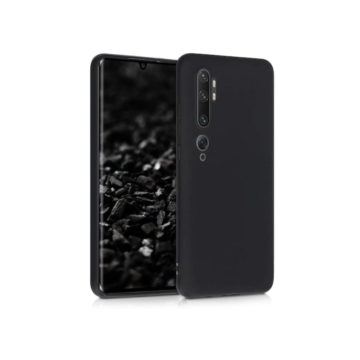 Силиконов Кейс за Xiaomi Mi Note 10/Mi Note 10 Pro, Матов, Черен