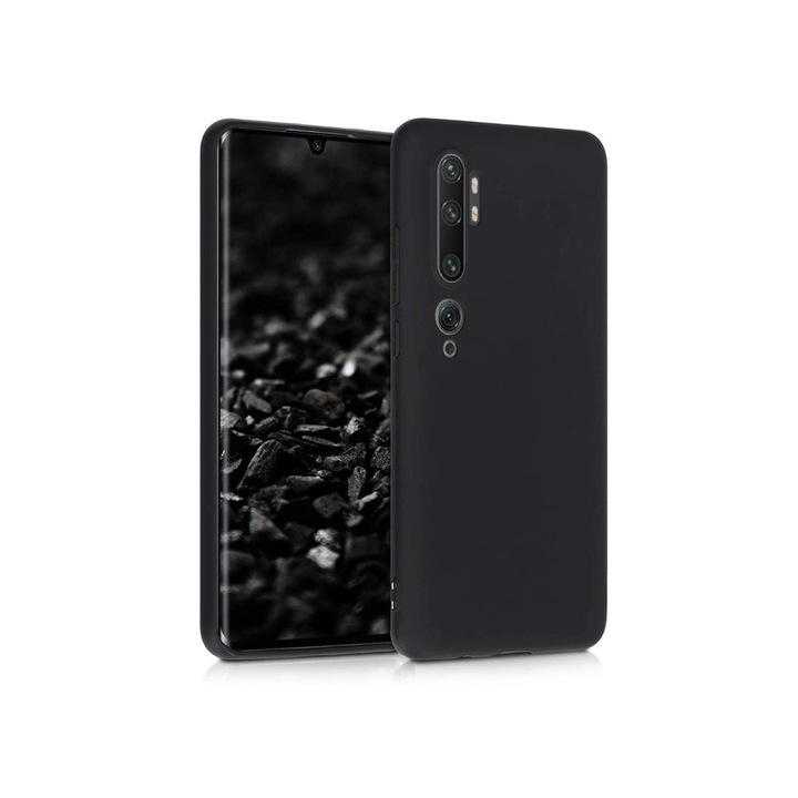 Силиконов Кейс за Xiaomi Mi Note 10/Mi Note 10 Pro, Матов, Черен
