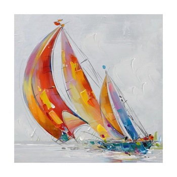 Tablou pictura manual ulei pe panza Accent 330703, Barca, 80/80 cm Tablou pictura manual ulei pe panza Accent 330703, Barca, 80/80 cm