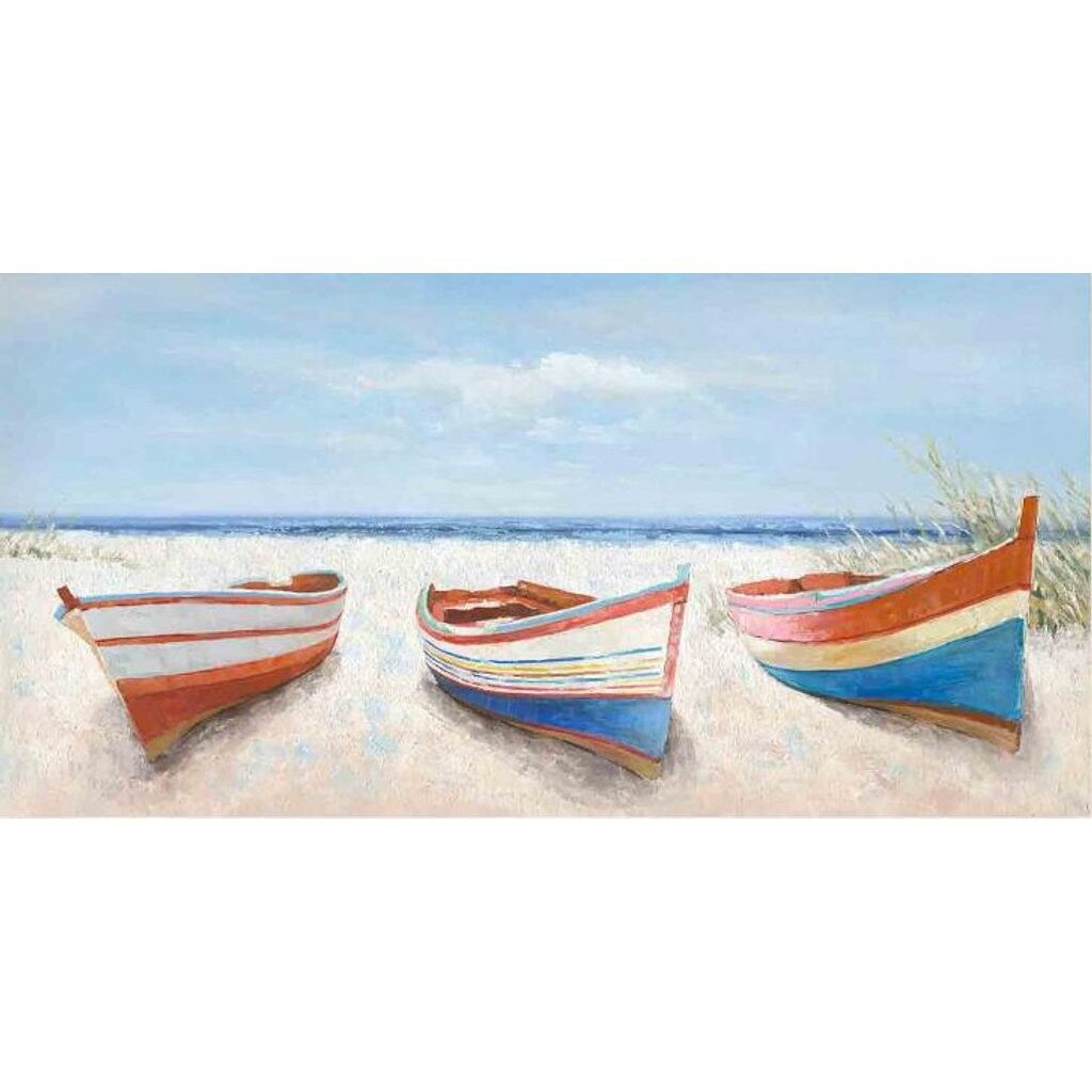 Tablou pictura manual ulei pe panza Accent 330710, Barci, 60/120 cm