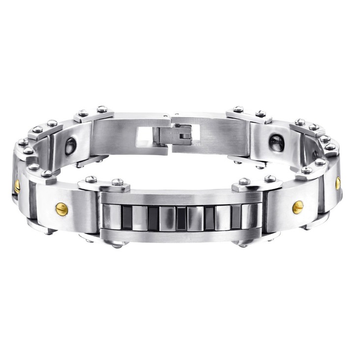 Rozsdamentes acél karkötő, sebészeti minőségű 316L, lánc, A4S1876