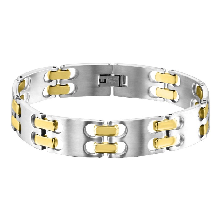 Rozsdamentes acél karkötő, sebészeti minőségű 316L, lánc, A4S10897