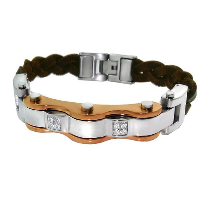 Rozsdamentes acél karkötő, sebészeti minőségű 316L, kombinált, A4S1888