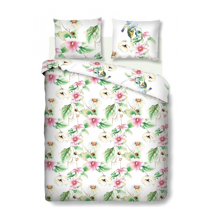 Комплект спално бельо Bedora King Size Garden, 100% памук, Многоцветен, 4 части