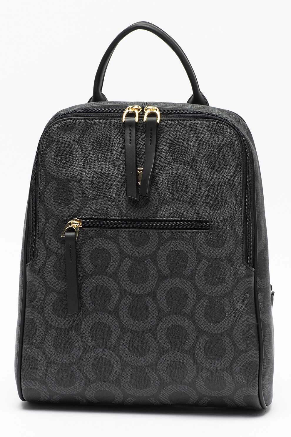 U.S. Polo Assn., Rucsac cu imprimeu si bretele ajustabile, Negru/Gri antracit
