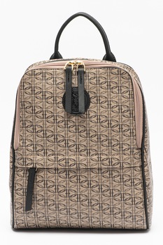 U.S. Polo Assn., Rucsac cu imprimeu si bretele ajustabile, Maro taupe/Negru U.S. Polo Assn., Rucsac cu imprimeu si bretele ajustabile, Maro taupe/Negru