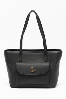 U.S. Polo Assn., Geanta shopper uni de piele ecologica, Negru U.S. Polo Assn., Geanta shopper uni de piele ecologica, Negru