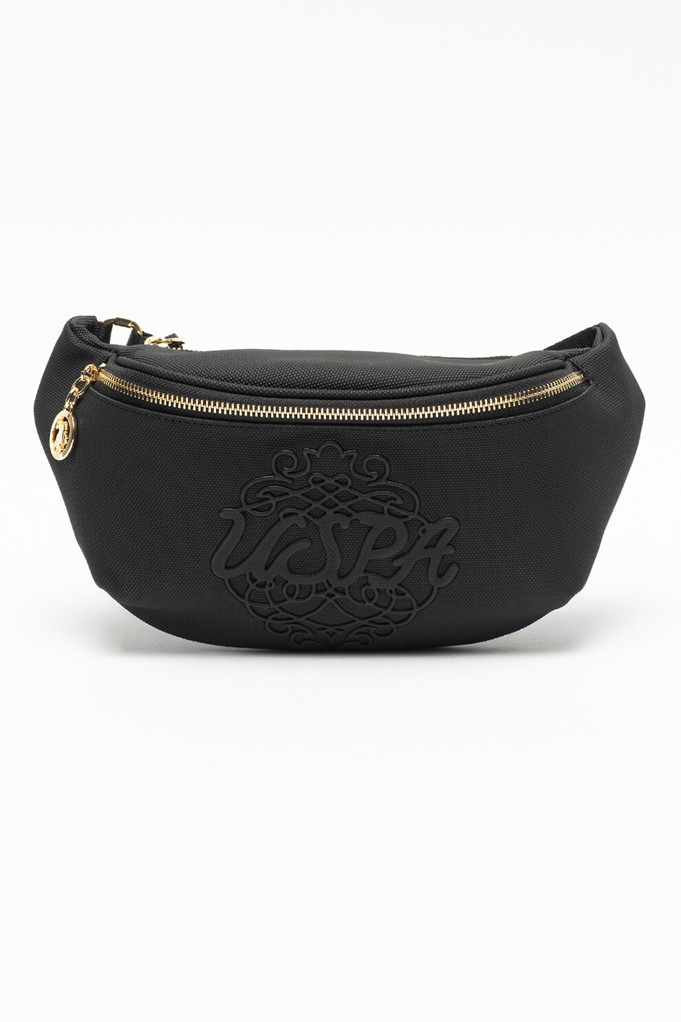 U.S. Polo Assn., Borseta de piele ecologica cu logo in relief, Negru
