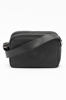 U.S. Polo Assn., Geanta crossbody cu logo in relief, Negru U.S. Polo Assn., Geanta crossbody cu logo in relief, Negru
