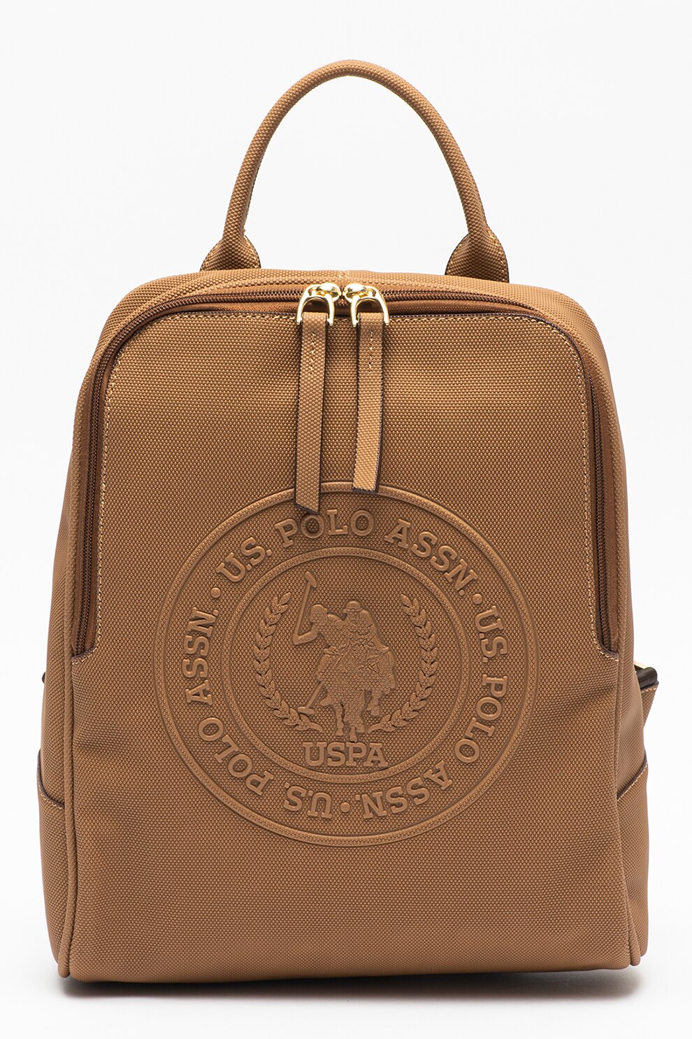 U.S. Polo Assn., Rucsac cu logo in relief, Caramel