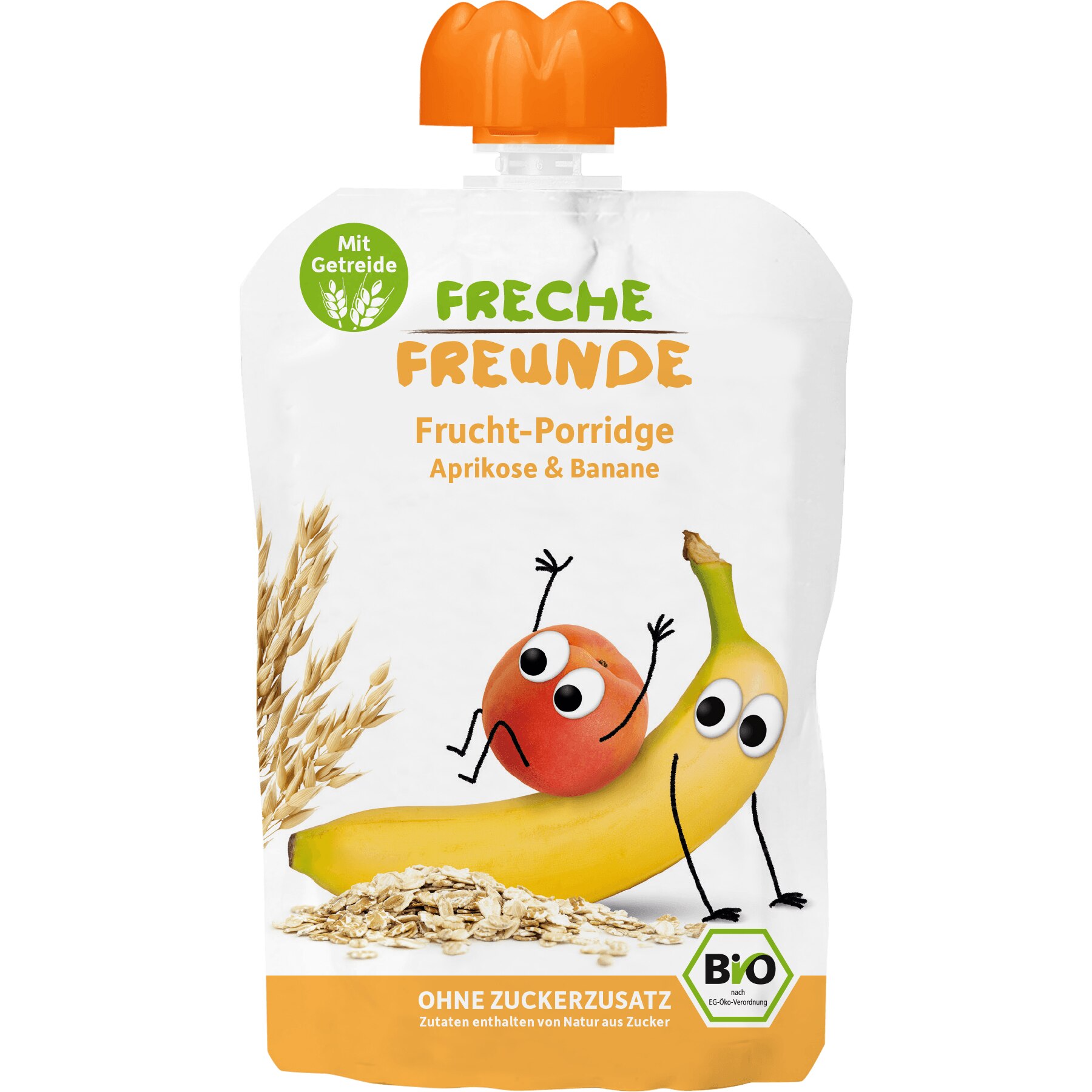 Porridge de ovaz cu caise si banane bio Erdbar, 100g, de la 6 luni